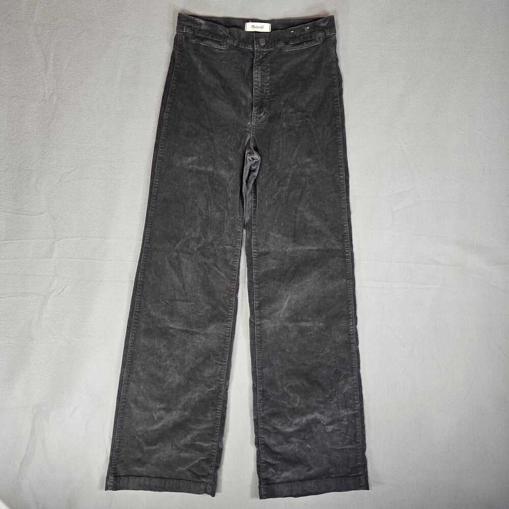 Madewell The Tall Wide Leg Pant In Corduroy Black Pants Womens 27T